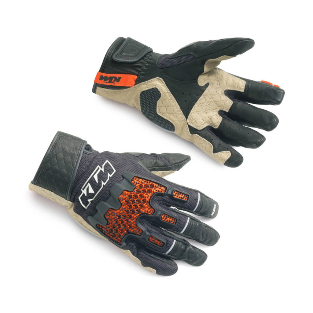 KTM ADV R V3 Gloves – Sarung Tangan Adventure Premium CE Level 1, Black/Antelope/Orange
