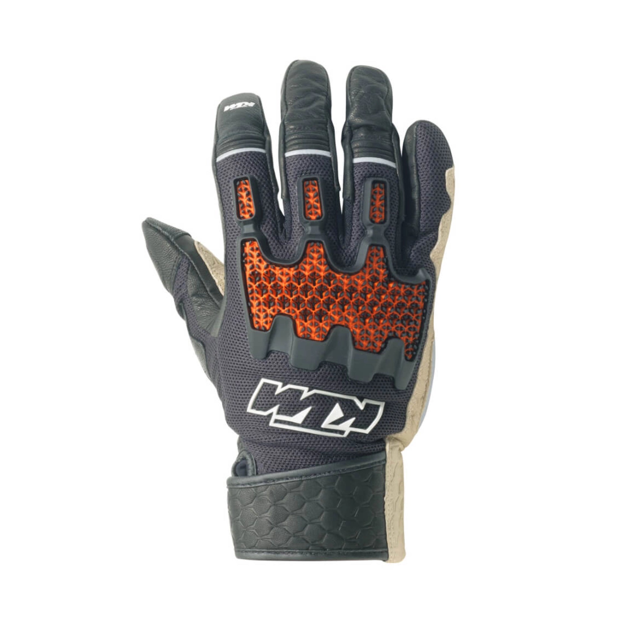 KTM ADV R V3 Gloves – Sarung Tangan Adventure Premium CE Level 1, Black/Antelope/Orange