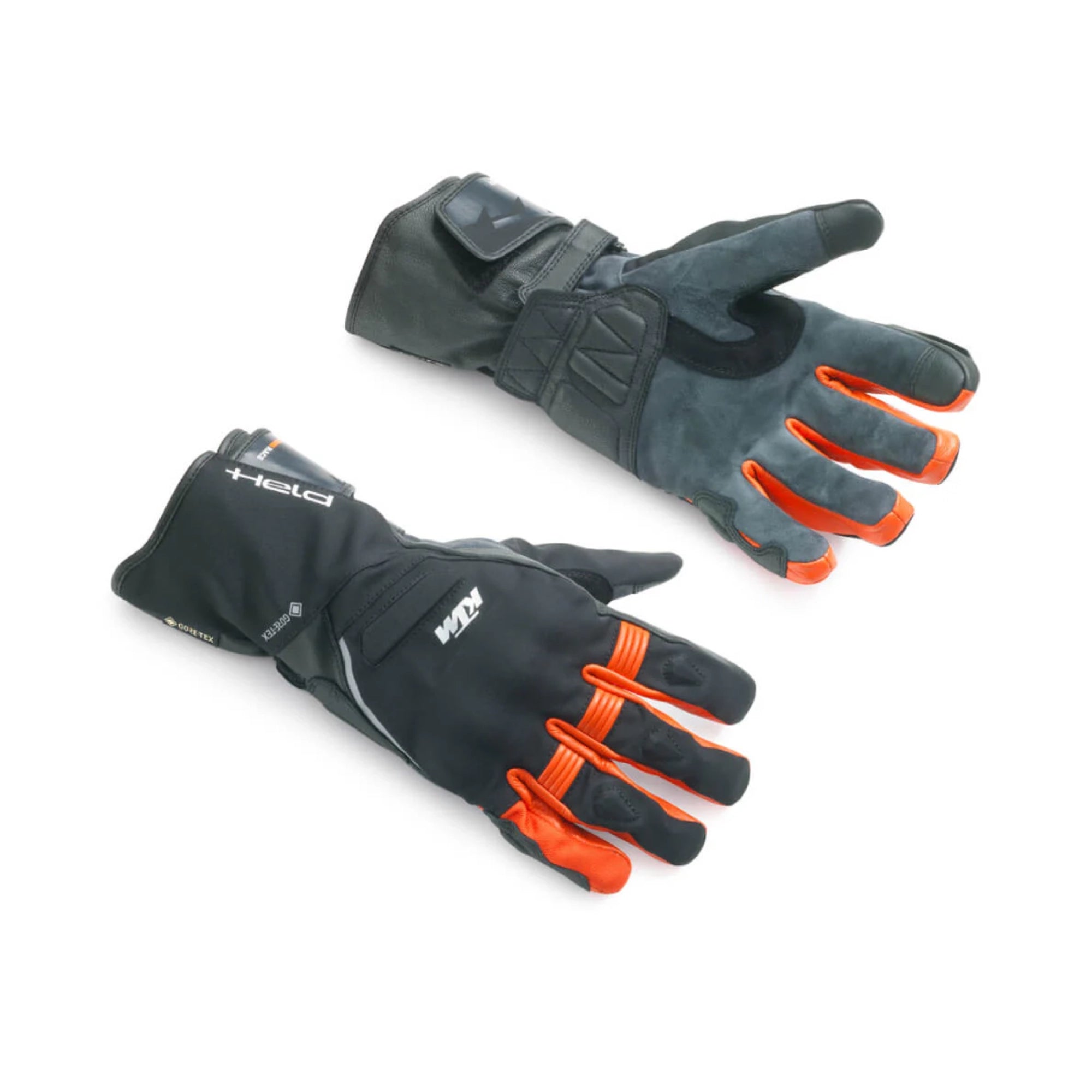 KTM ADV S Gore-Tex® Gloves by Held – Sarung Tangan Touring Waterproof CE Level 1, Black/Grey/Orange