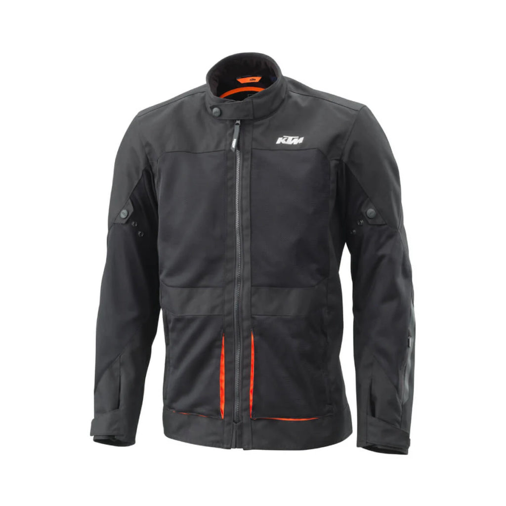 KTM Breeze Jacket – Jaket Motor Ventilasi Tinggi CE Level A, Black & Orange