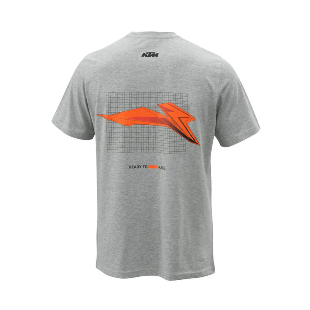 KTM Grid T-Shirt – Kaos Pria Kasual Ready To Race, Grey Melange