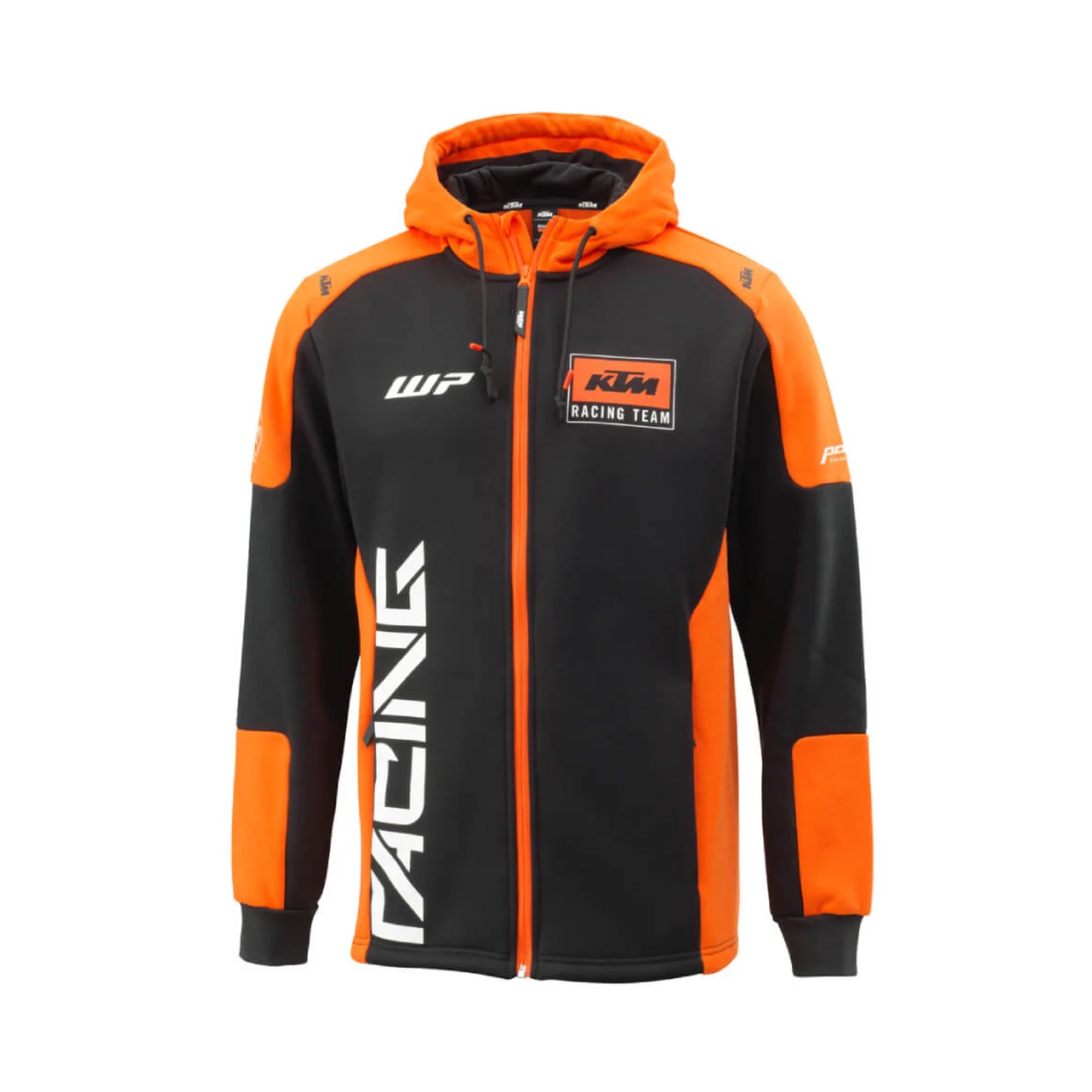 KTM Racing Team Zip Hoodie 2024 – Hoodie Unisex Resmi KTM Racing, Black & Orange