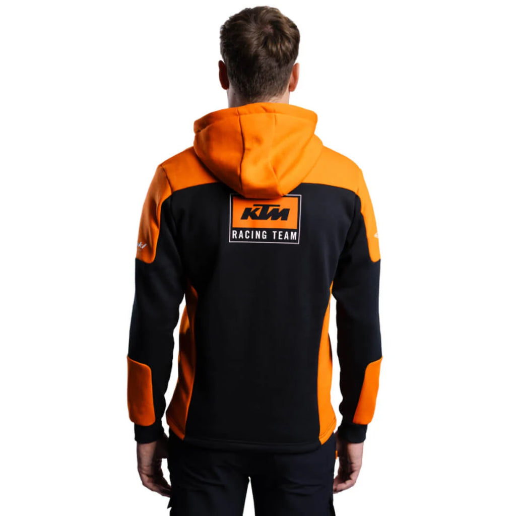KTM Racing Team Zip Hoodie 2024 – Hoodie Unisex Resmi KTM Racing, Black & Orange