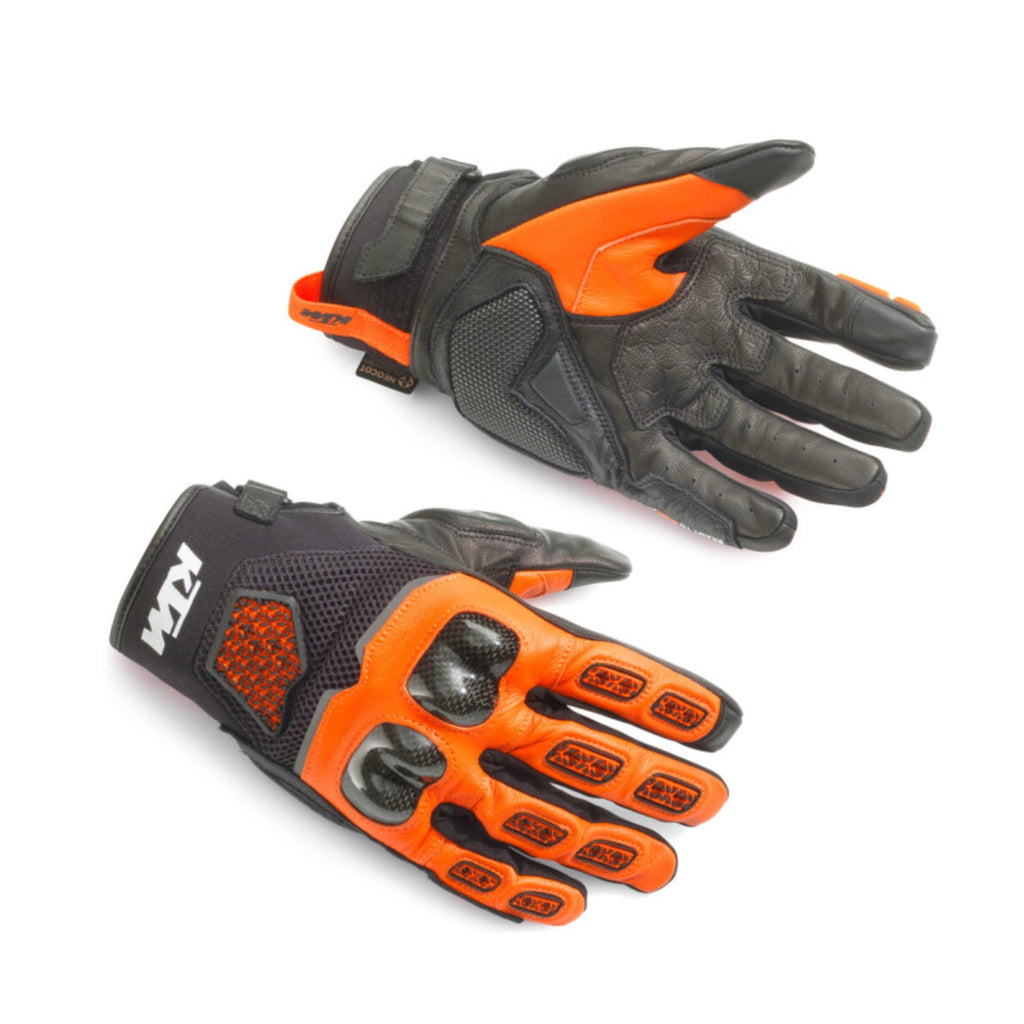 KTM Radical X V3 Gloves – Sarung Tangan Kulit Street Sporty Black/Orange