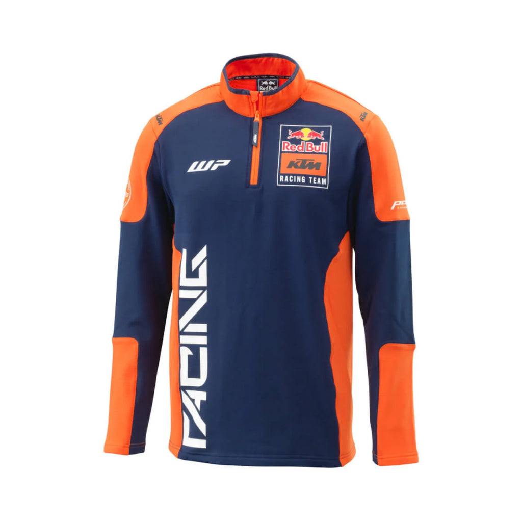 KTM Red Bull Replica Team Halfzip Sweater 2024 – Sweater Unisex Resmi KTM Racing, Navy & Orange