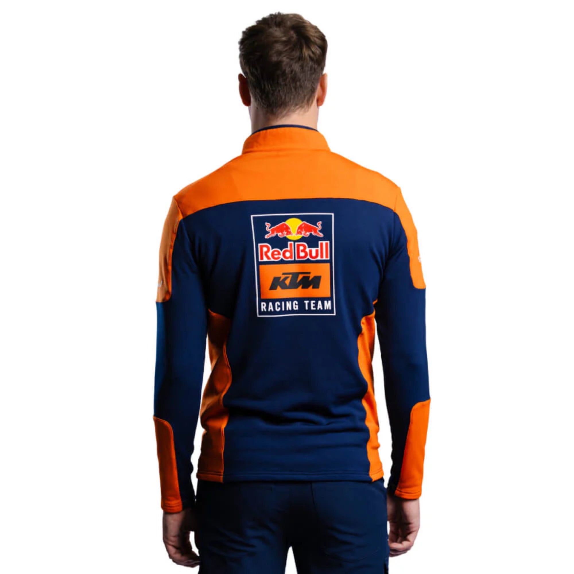 KTM Red Bull Replica Team Halfzip Sweater 2024 – Sweater Unisex Resmi KTM Racing, Navy & Orange