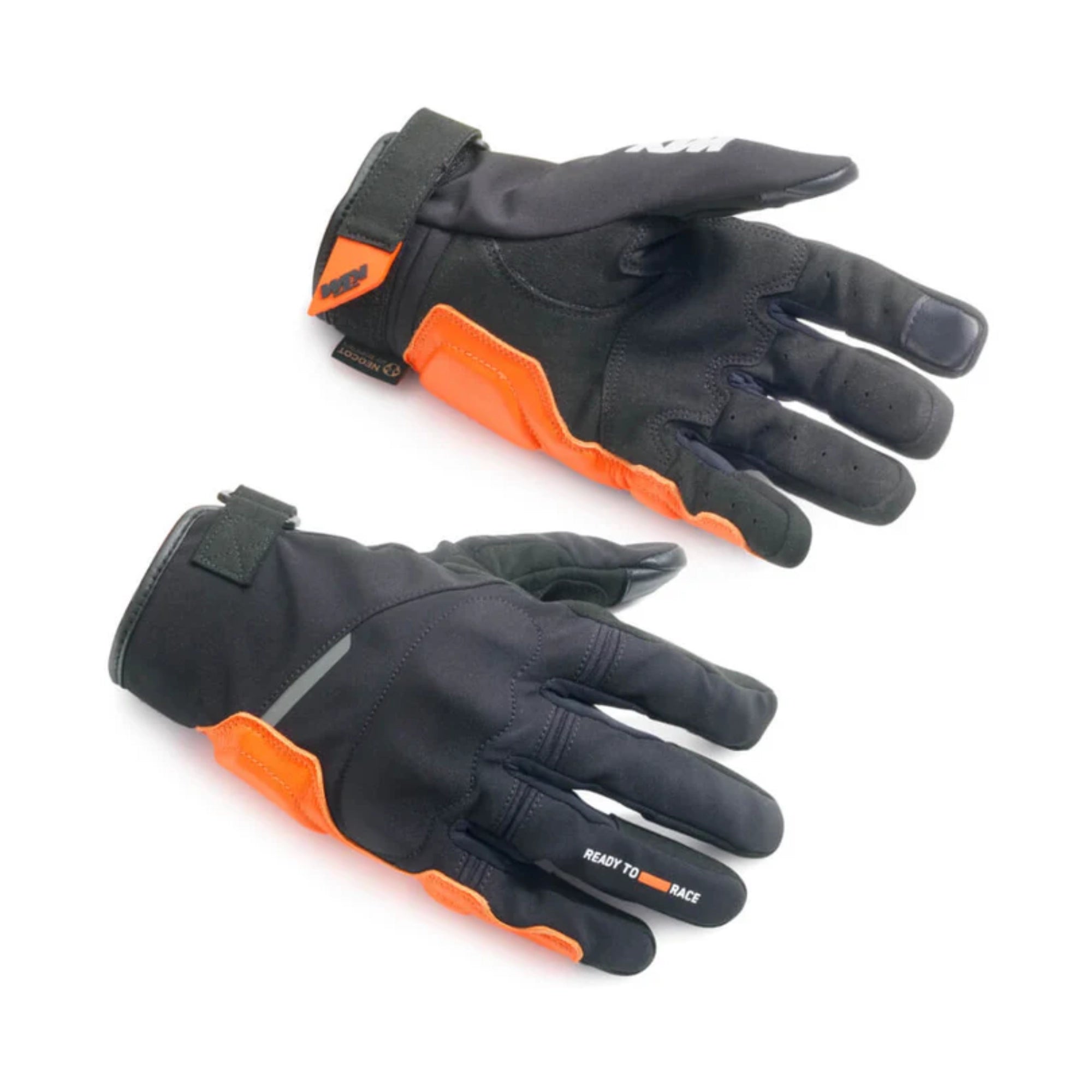 KTM Two 4 Ride V3 Gloves – Sarung Tangan Motor CE Level 1 KP, Black & Orange