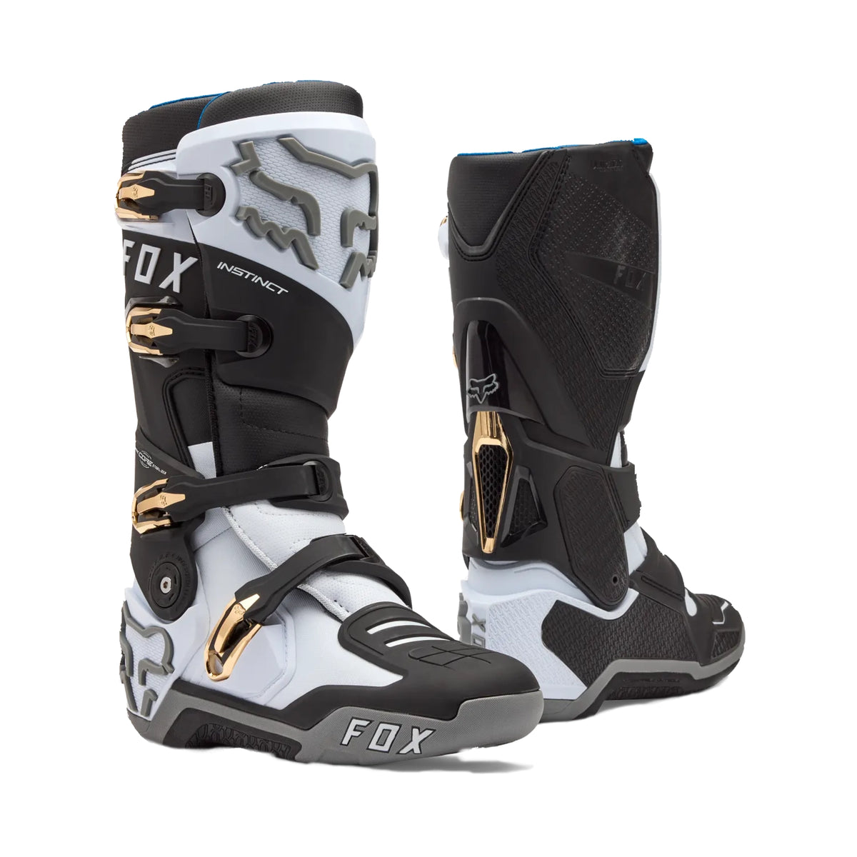 Sepatu Motocross FOX Instinct Boots [White/Black/Grey]