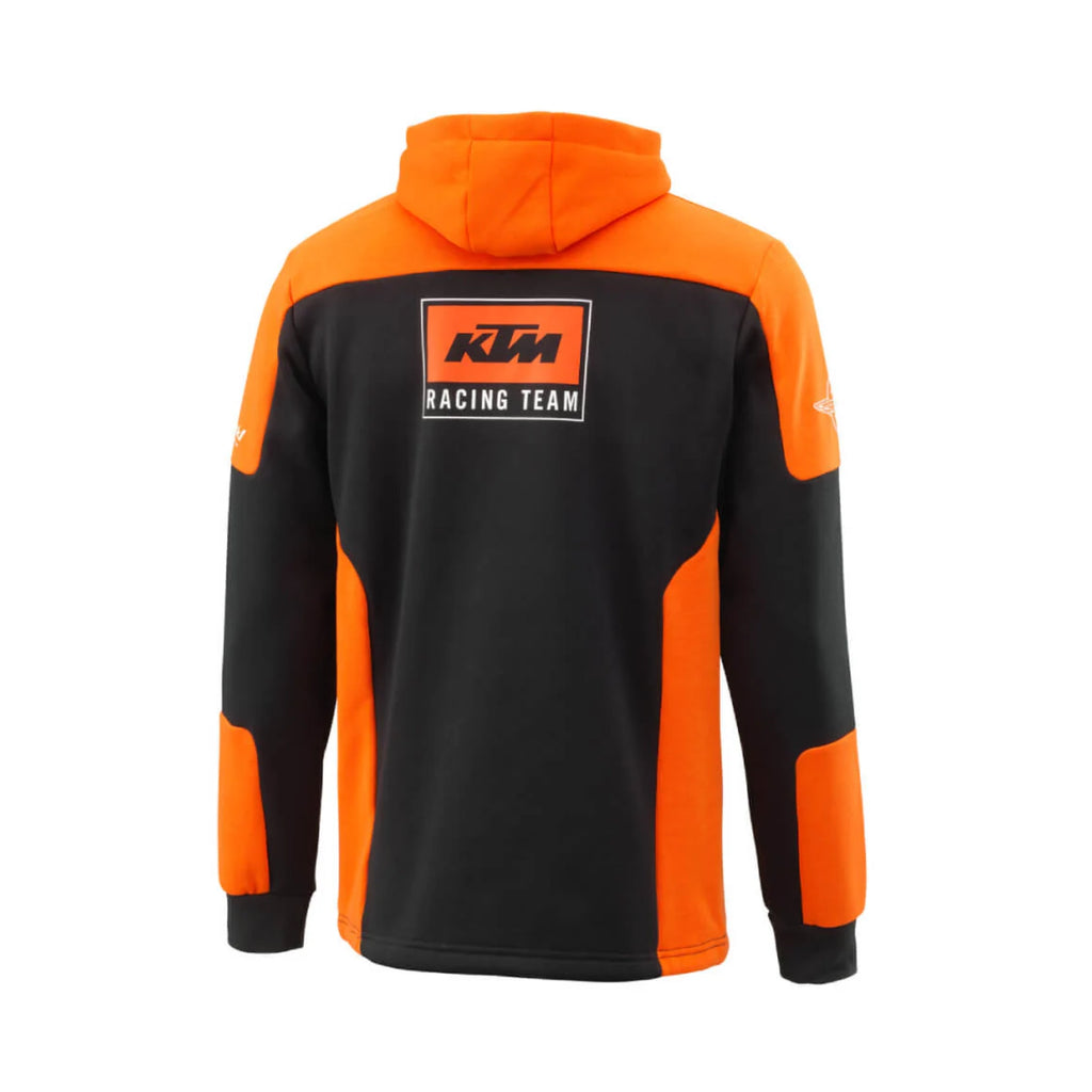KTM Racing Team Zip Hoodie 2024 – Hoodie Unisex Resmi KTM Racing, Black & Orange